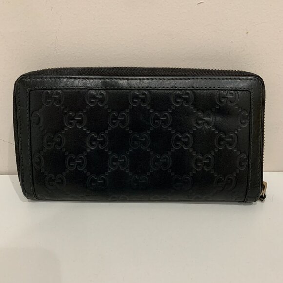 Gucci Black GG Sukey Zip Long Wallet Sku#84400 (gently used, zipper cracked) - Picture 2 of 9